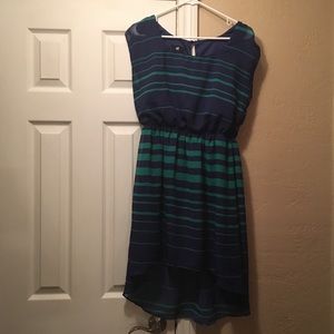Green & Navy blue airy striped Iz Byer dress